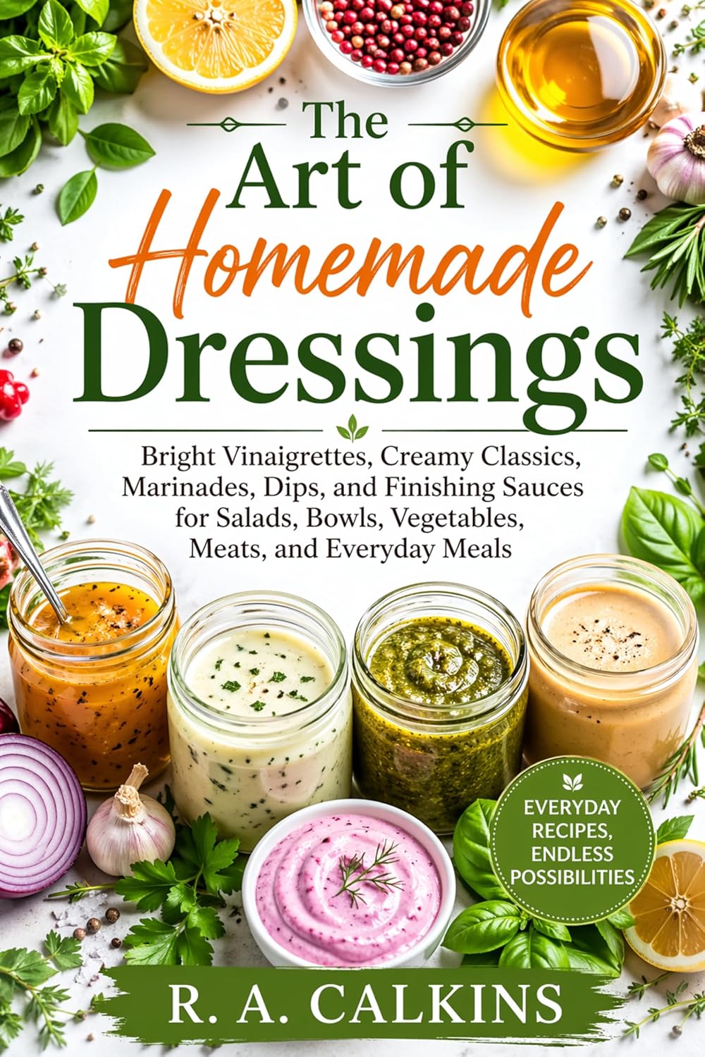 The Art of Homemade Dressings: Bright Vinaigrettes, Creamy Classics, Marinades, Dips, and Finishing Sauces for Salads, Bowls, Vegetables, Meats, and Everyday Meals